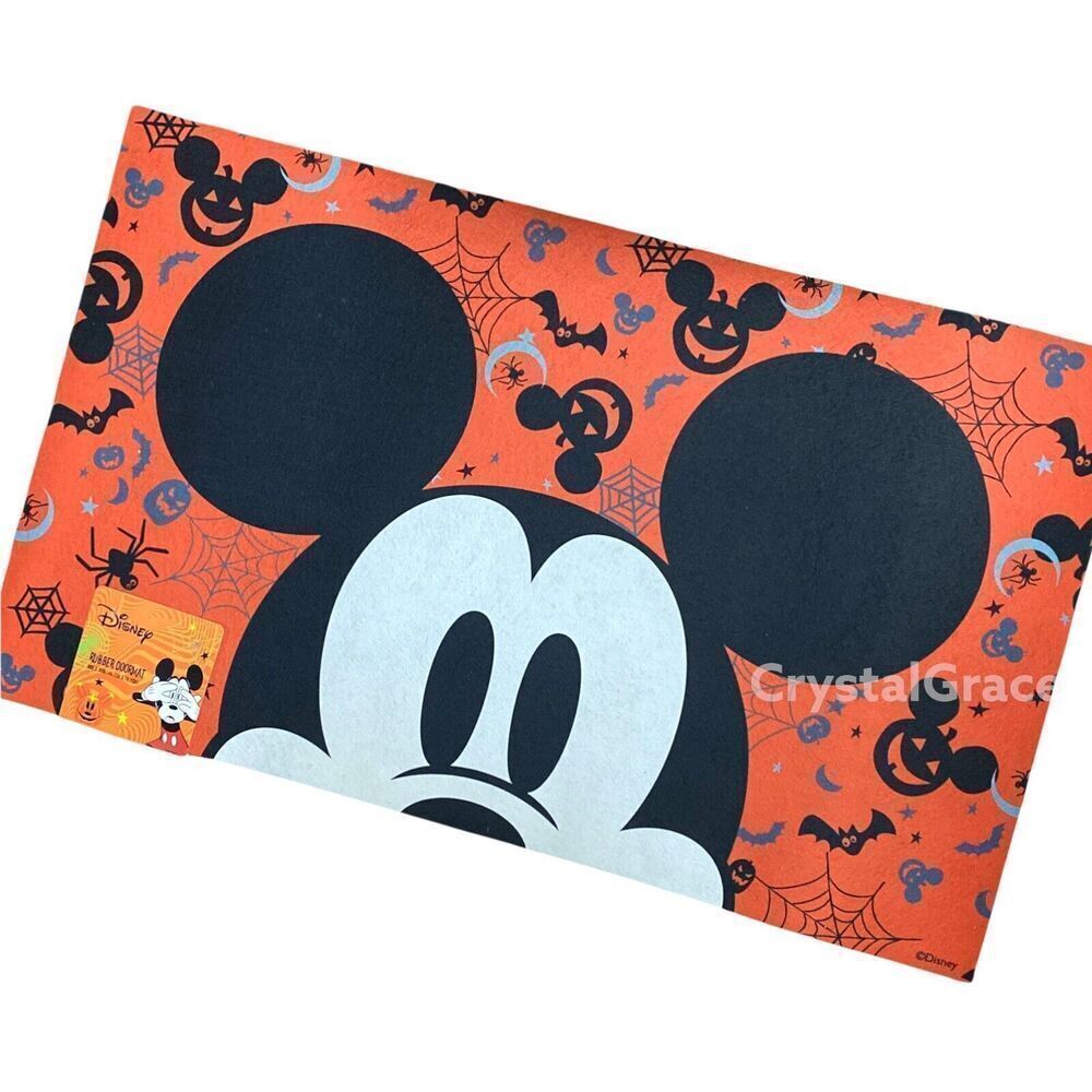 Disney Door MatβMickey Mouse Halloween Rug Spider Decorβ Pumpkin Trick or Treat